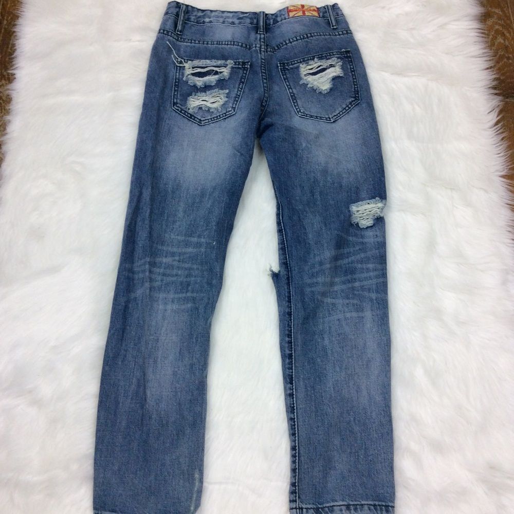 Machine Distressed Jeans Size 26 - image 7